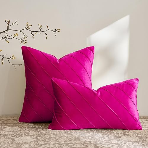 Vista 90 de GIGIZAZA Juego de 2 fundas decorativas de terciopelo de 18 x 18 pulgadas, fundas de almohada cuadradas de color verde azulado para sofá, fundas