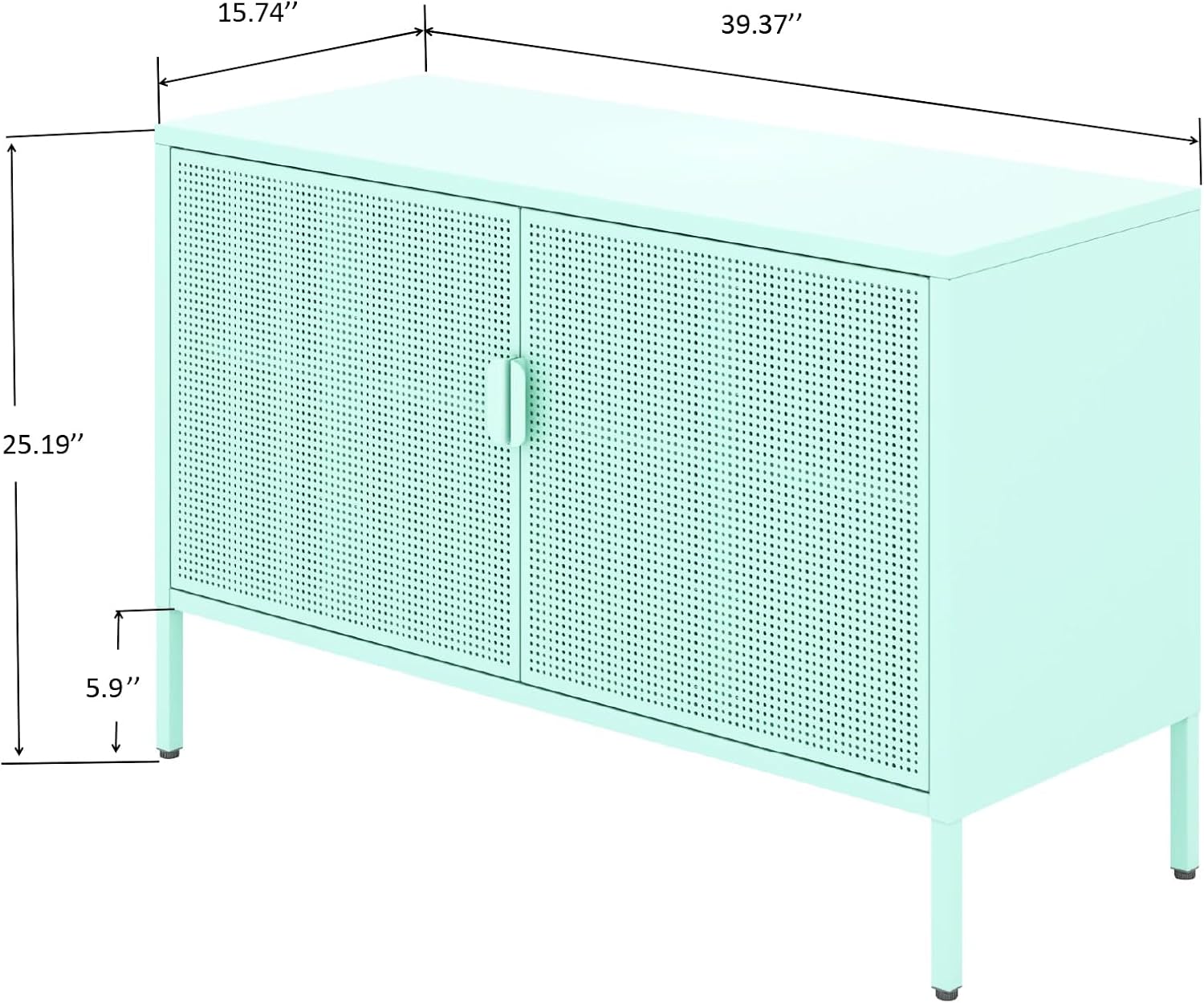 Metal Storage Locker Cabinet, Adjustable Shelves Free Standing Sideboard Steel Cabinets for Office,Home
