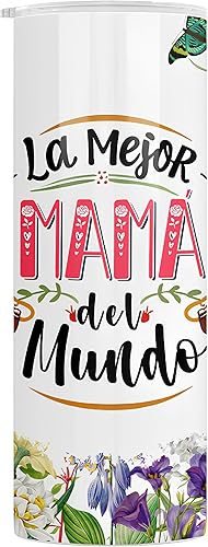 Casitika Regalos para mamá. Vaso de 20 onzas para mamá española. Regalo para la mejor mamá. Detalle para el día de las madres o cumpleaños. Regalo