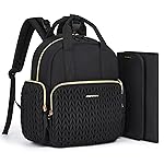mommore Diaper Bag Backpack Small Diaper Backpack Mini Travel Baby Bag Quilted Diaper Bag with Insulated Pockets, Stroller Straps