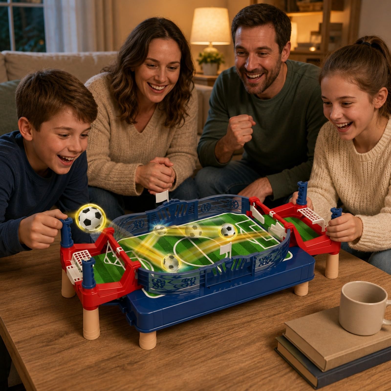 Baoblaze Gioco da Tavolo Calcio Portatile con Custodia da Regolabile per Bambini E Ragazzi Adatto per Intrattenimento Domestico E Feste