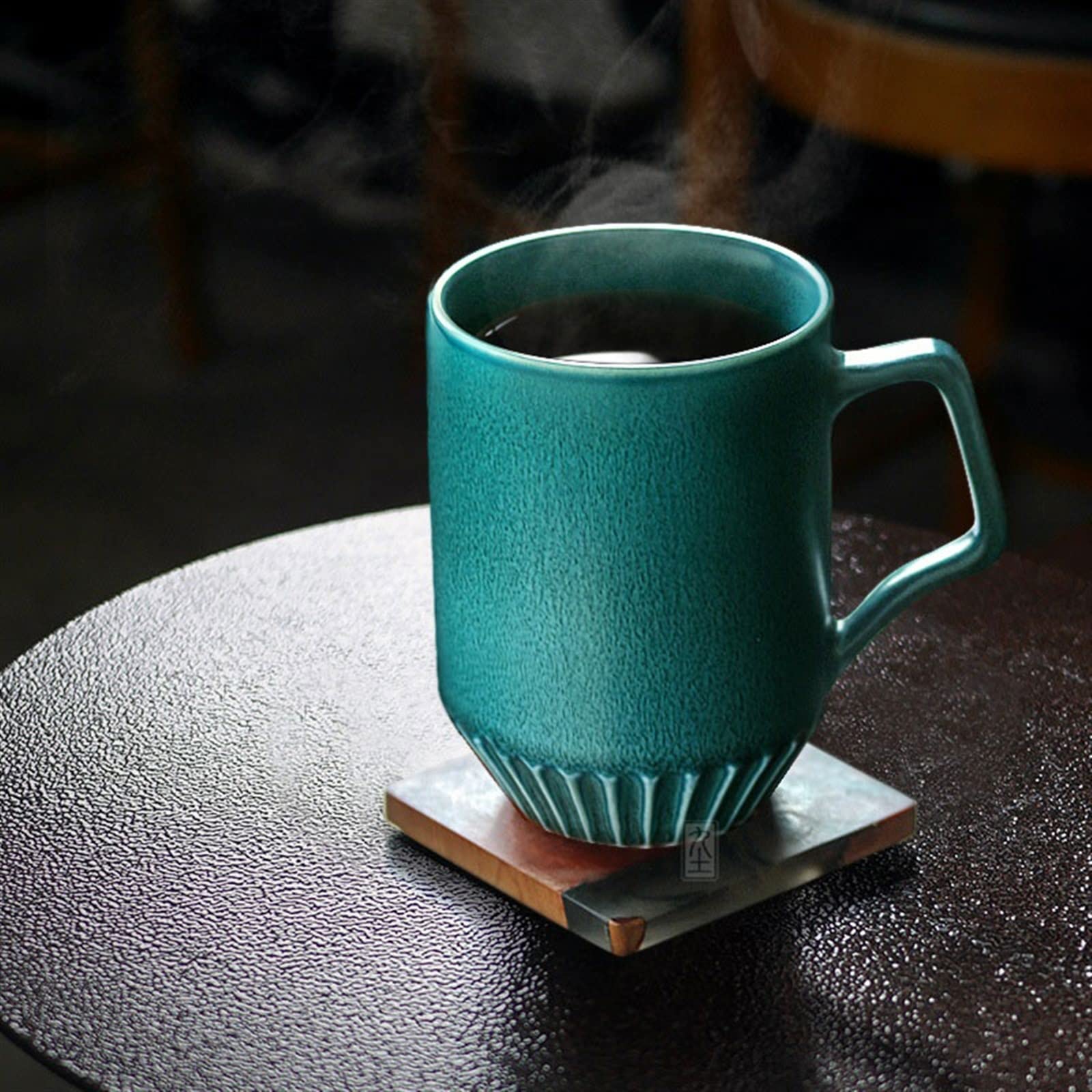 Becher 370ML Vintage Kaffeetasse Handgemachte Tasse Haushalt Keramik Trinkbecher Persönlichkeit Paar Tasse Kaffeetasse (Farbe: Grau)