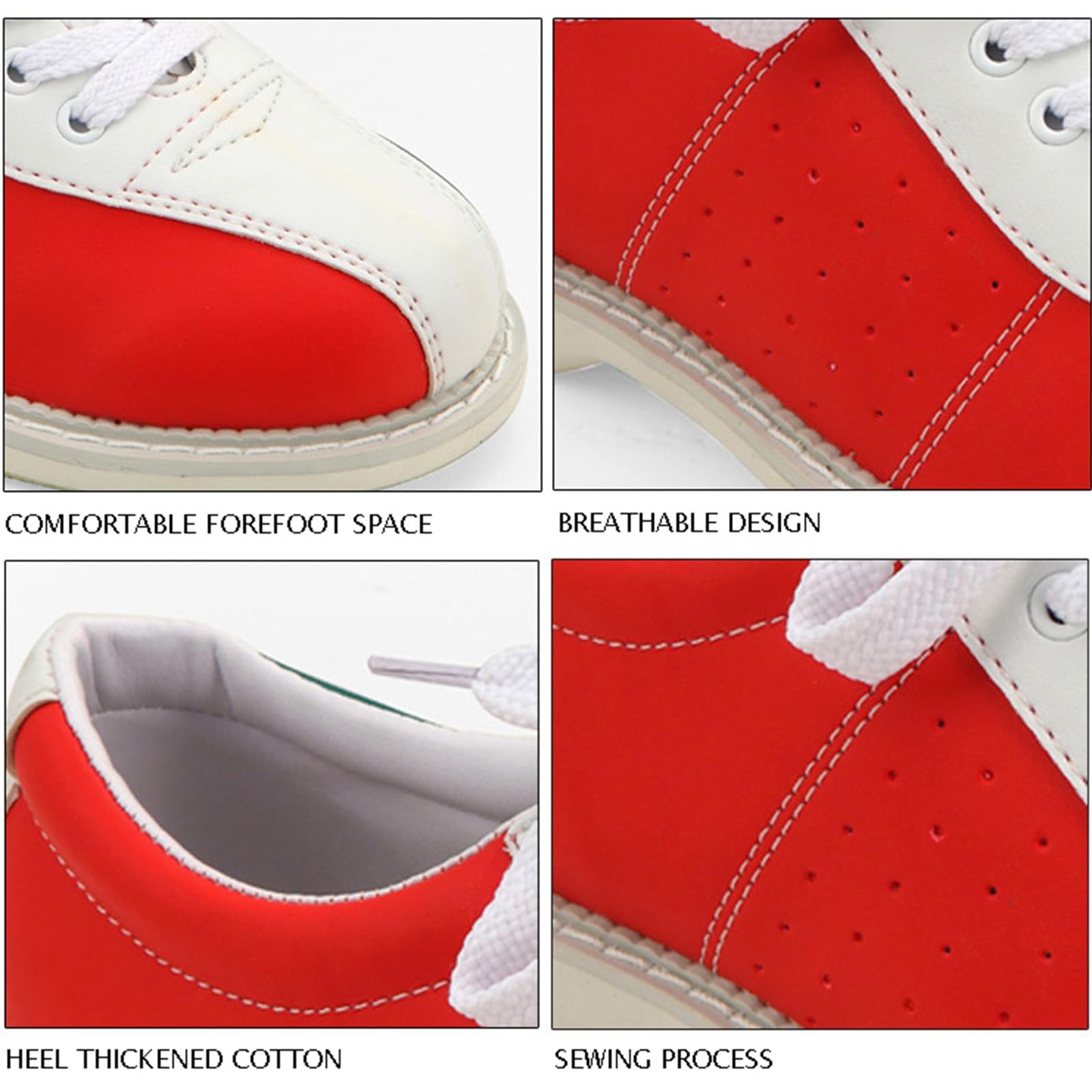 JiuQing Bowlingschuhe Herren Damen Mikrofaser Gleitsohle Für Anfänger Bowling-Trainingsschuhe