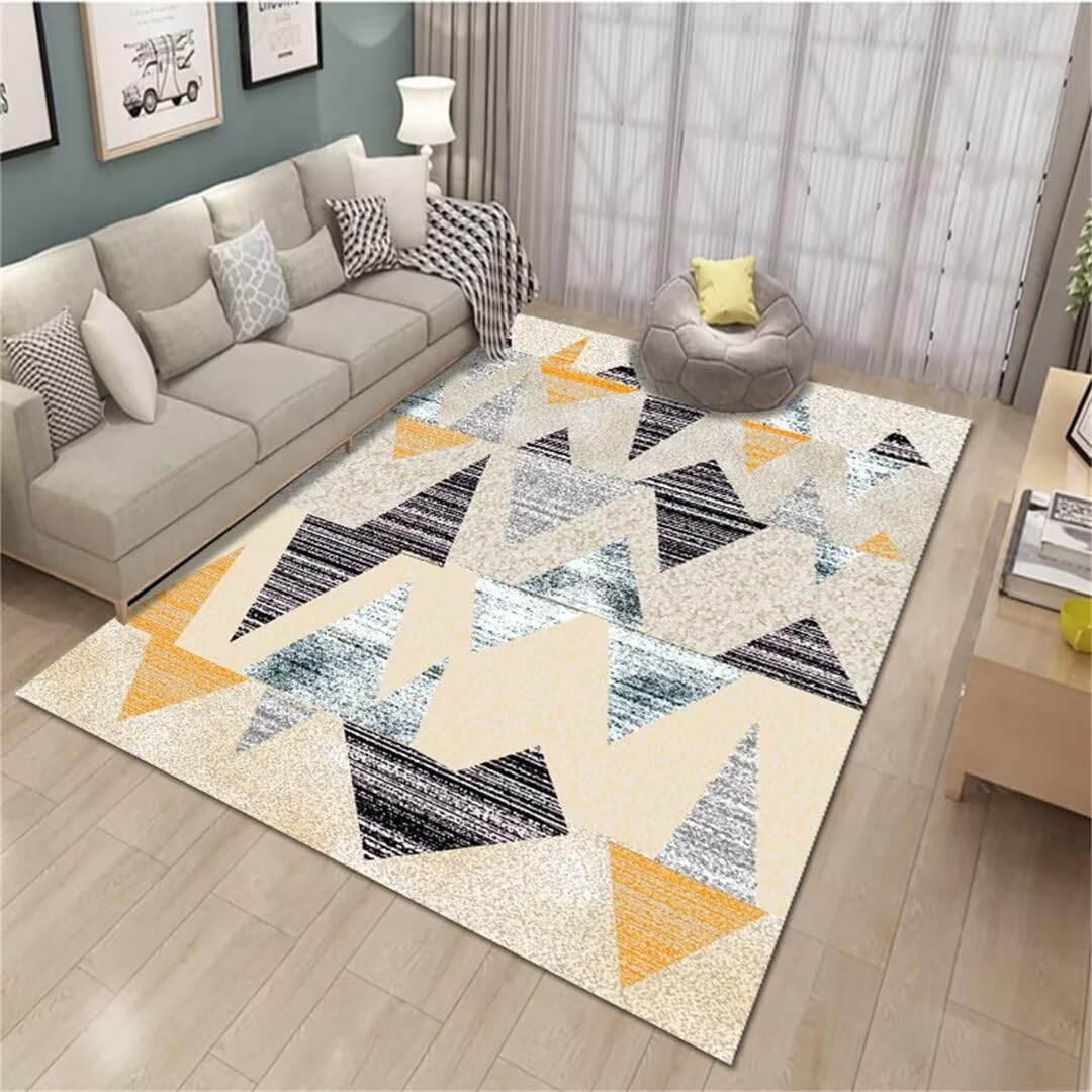 Tapis balcon extérieur antidérapant et facile à entretenir à motif triangulaire 70x200