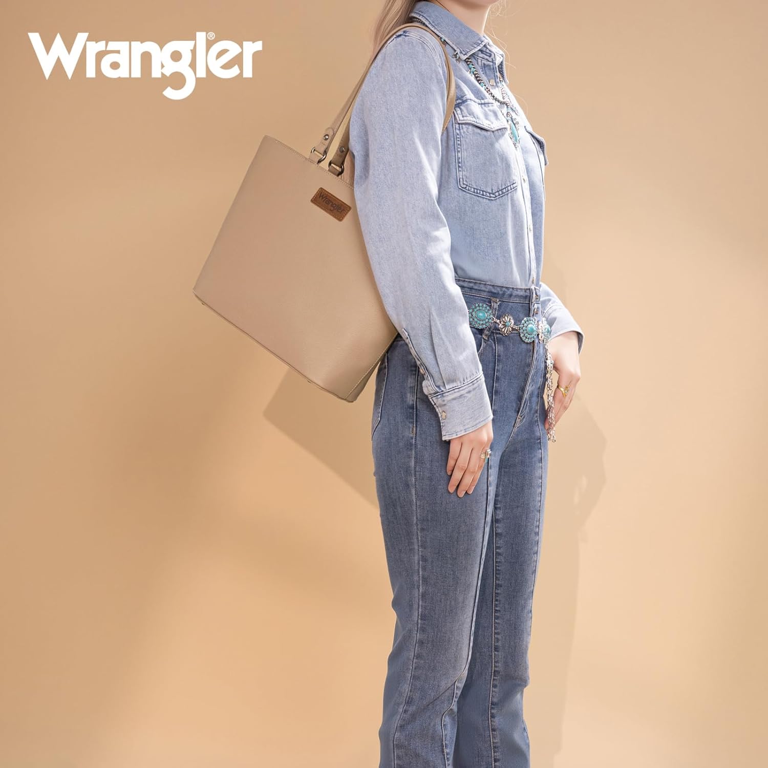 Montana West Wrangler Tote Bag for Women Large Shoulder Purse Top Handle Ladies Handbag with Zipper - Image 3