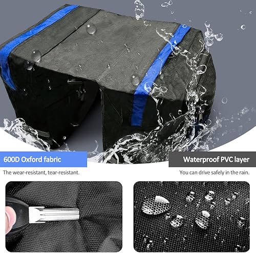 Miniatura 4 de Bolsa de alforja doble para bicicleta, bolsa de maletero de bicicleta impermeable de 30 L, bolsa de alforja para bicicleta con borde reflectante,