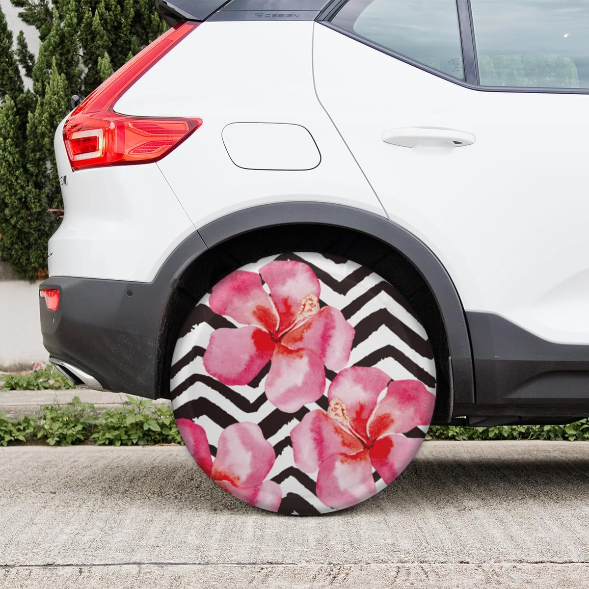 Hibiscus Watercolor Tire Covers Portable Spare Tire Cover Soft Durable Waterproof Dustproof Set of 4 Bags 14 Inches for Car Truck SUV Trailer Camper