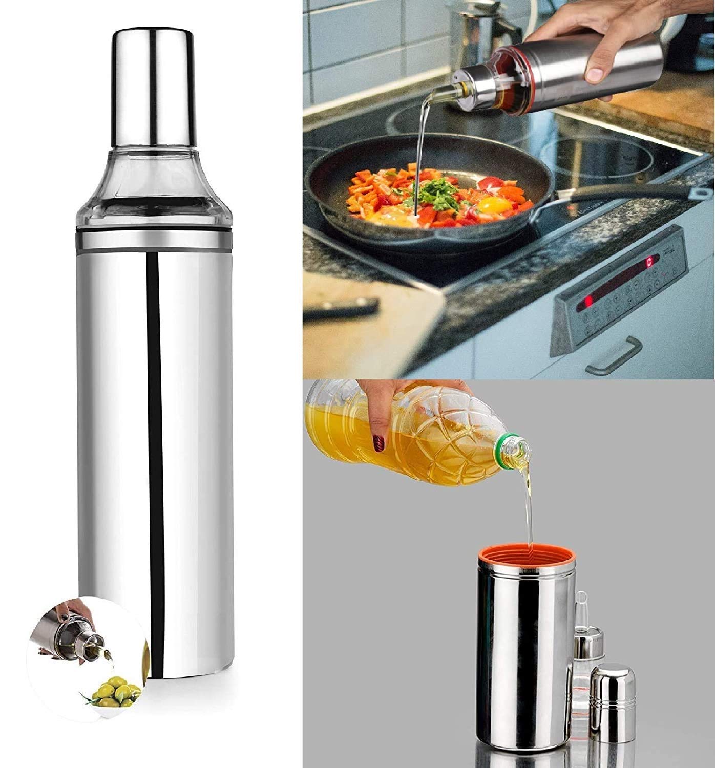 Bigwin Oil Pourer/Dispenser Stainless Steel 1 Litre (1000ml) for Kitchen (B08Z76QKQS) Amazon Price History, Amazon Price Tracker