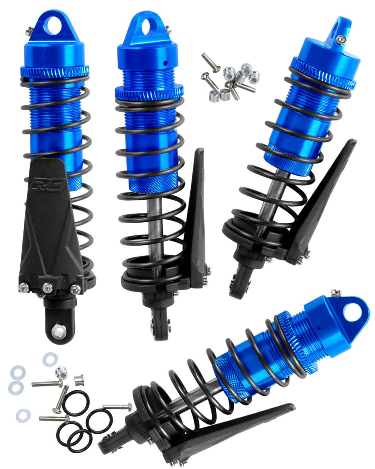 RCMYou Aluminum RC Shock Absorber Upgrades Part for 1/10 Slash/Stampede/Telluride 4WD 4X4,Alloy 4PCS Front Rear RC Shocks,Navy Blue