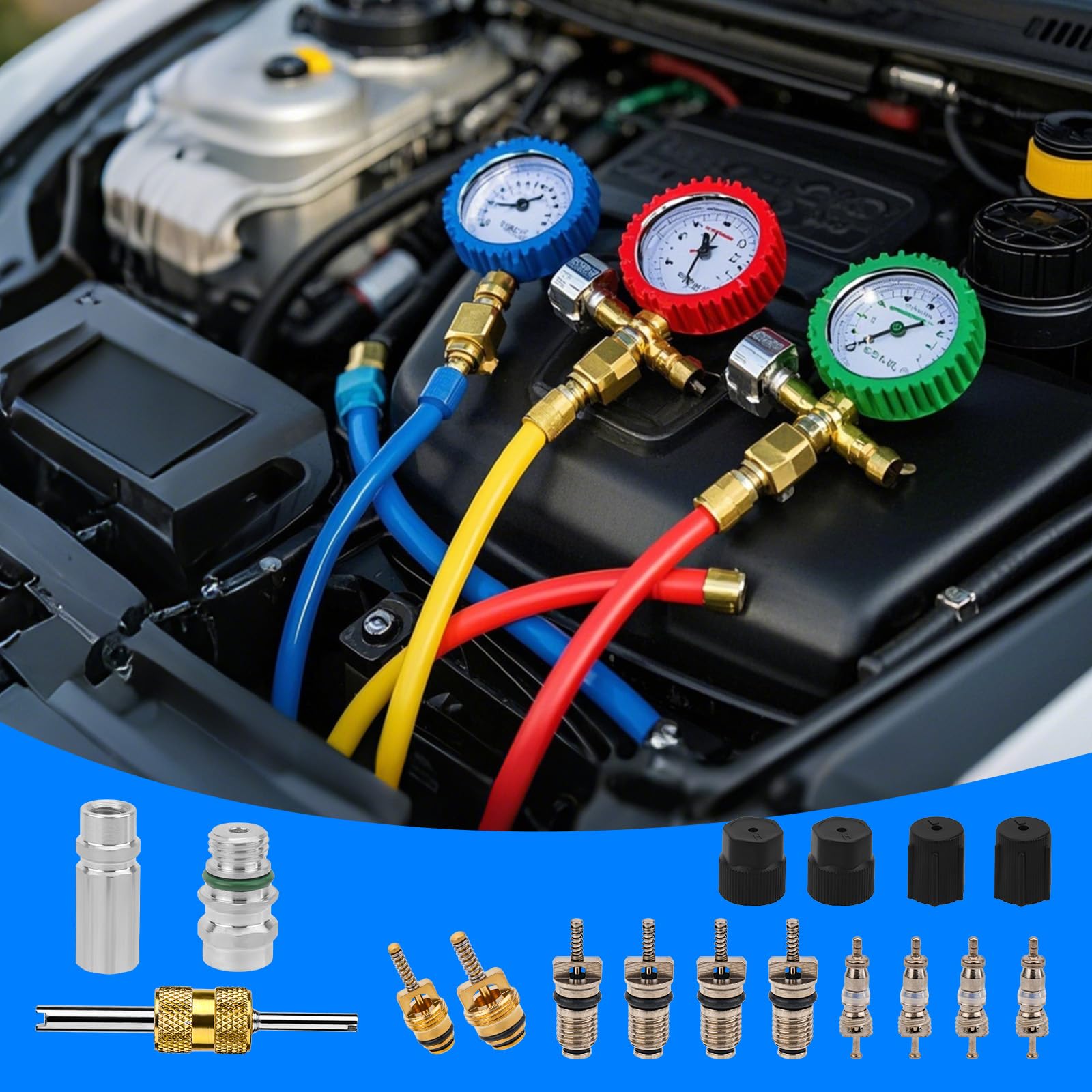 Air Conditioning Valve Core Set 53Pcs Air Conditioning Valve Core Kit ...