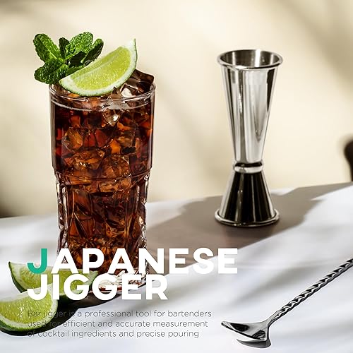 Miniatura 7 de Homestia - Jigger de cóctel doble con medidas en el interior (OZ&ML) - Barra de acero inoxidable para medición de 2 oz y 1 onza de herramienta de