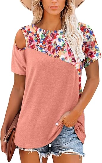 KISSMODA Summer Short Sleeve T Shirt Loose Fit Casual Dressy Women Top 2025 Trendy Ladies Fashion Blouses(S-3XL)
