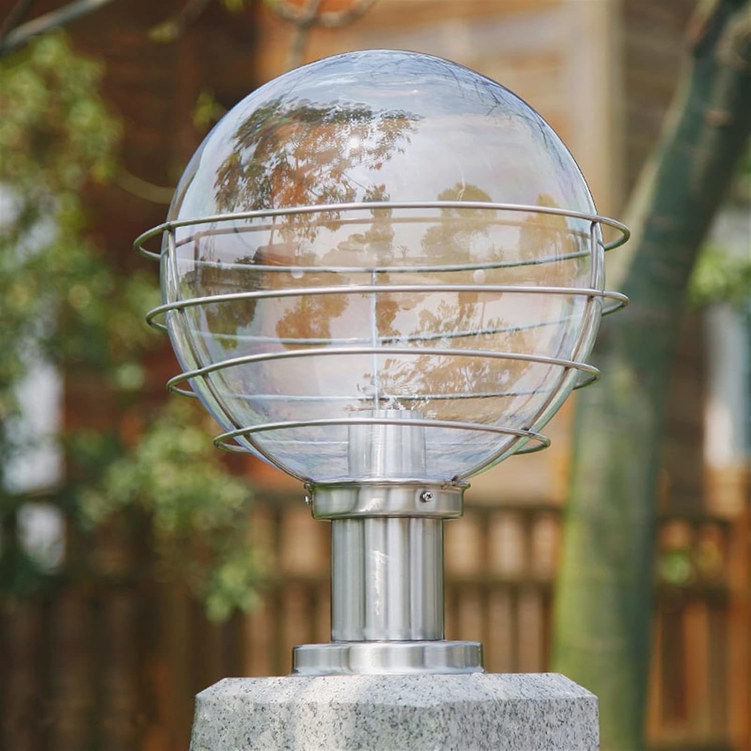 Kitchen Faucet Outdoor Transparent Lampshade Round Headlight Stainless Steel Garden Landscape Light Protection Level IP55 E27 Socket Led Lantern Table Lamp Column HEA,Pendant L