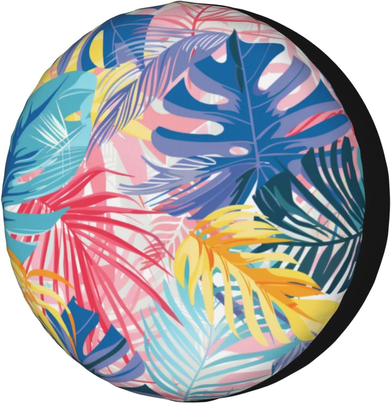 Chrome Pink Rose Flower Spare Tire Cover Dust-Proof Wheel Tire Cover Fit Trailer, RV, SUV and Many Vehicle 17 Inch