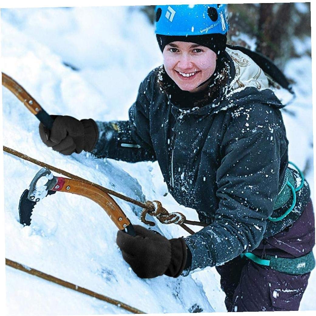 Gants antidérapants Chauds d'hiver Gants en Tricot Thermique imperméables Gants à écran Tactile pour Le Cyclisme Ski Running Sports de Plein air Escalade Noir L