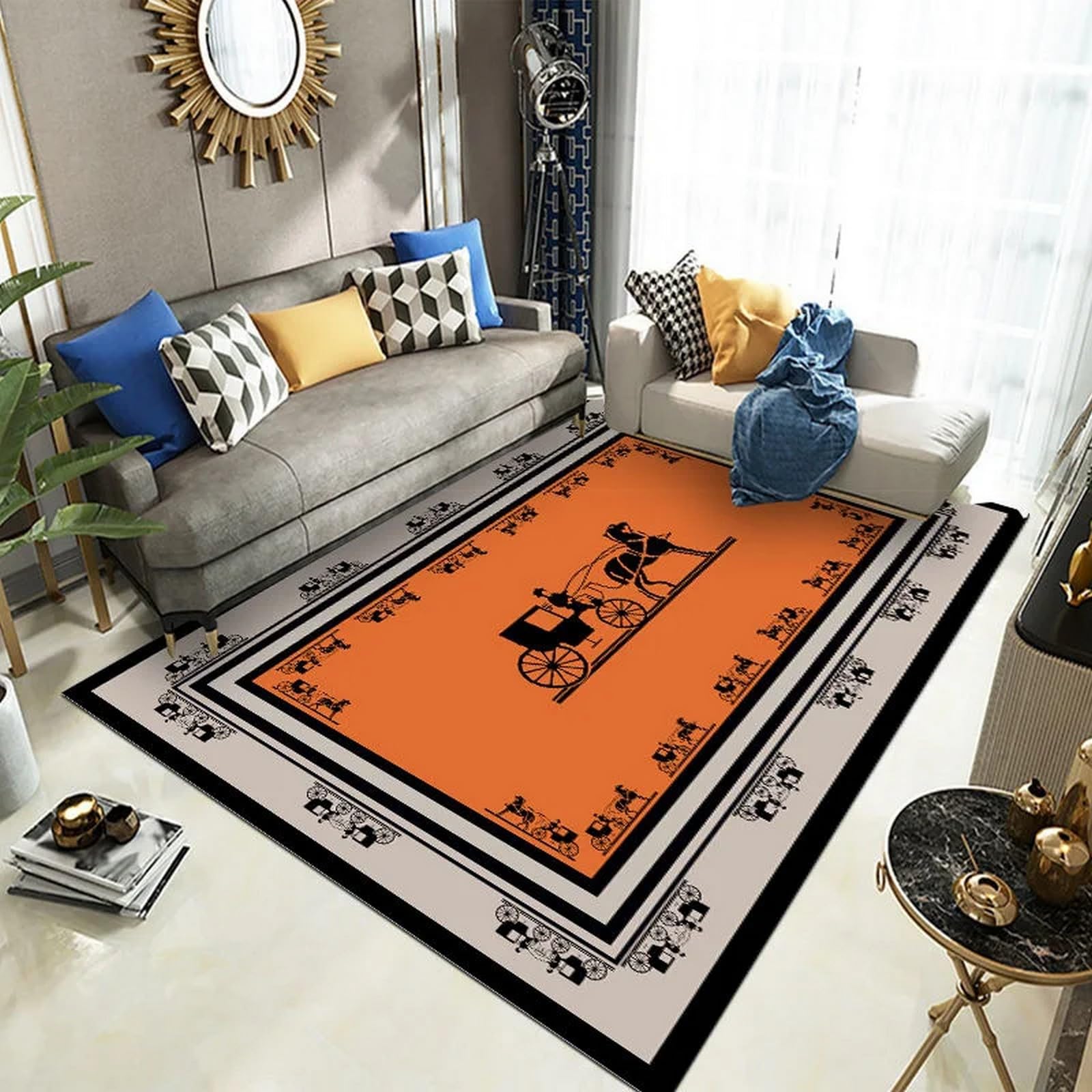 Tapis de salon entretien facile pour un nettoyage rapide et sans effort 120x160