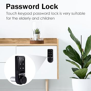 Electronic Cabinet Deadbolt Lock, Code Security Lock, Drawer Locks, Digital Locker Keypad Lock Touch Password Keyless Entry Key Access for Furniture, Hotel, Company, Factory (L30)