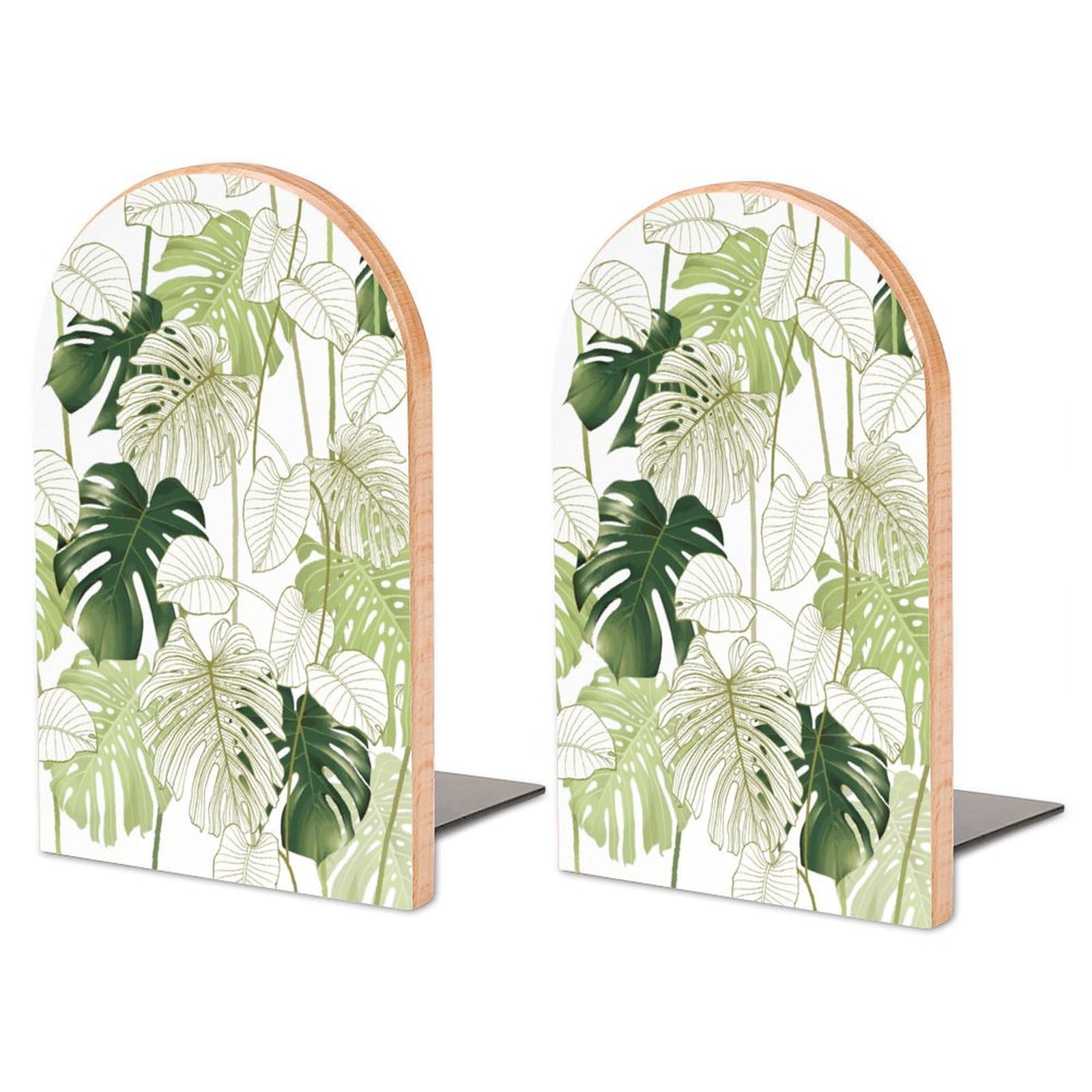Amazon.de: Grne Bltter, Philodendron-Pflanze, Holz, dekorative groe  Buchsttzen fr Regale, zum Halten von Bchern, strapazierfhig,  rutschfest, fr Bro, Zuhause