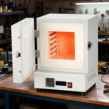 Laboratory Muffle Furnace, 2000W Muffle Furnace High Temperature Burnout Oven Integrated 1150  Integrated Intelligent Box Furnace for Jewelry Making, Metal Casting, Pottery Glazing