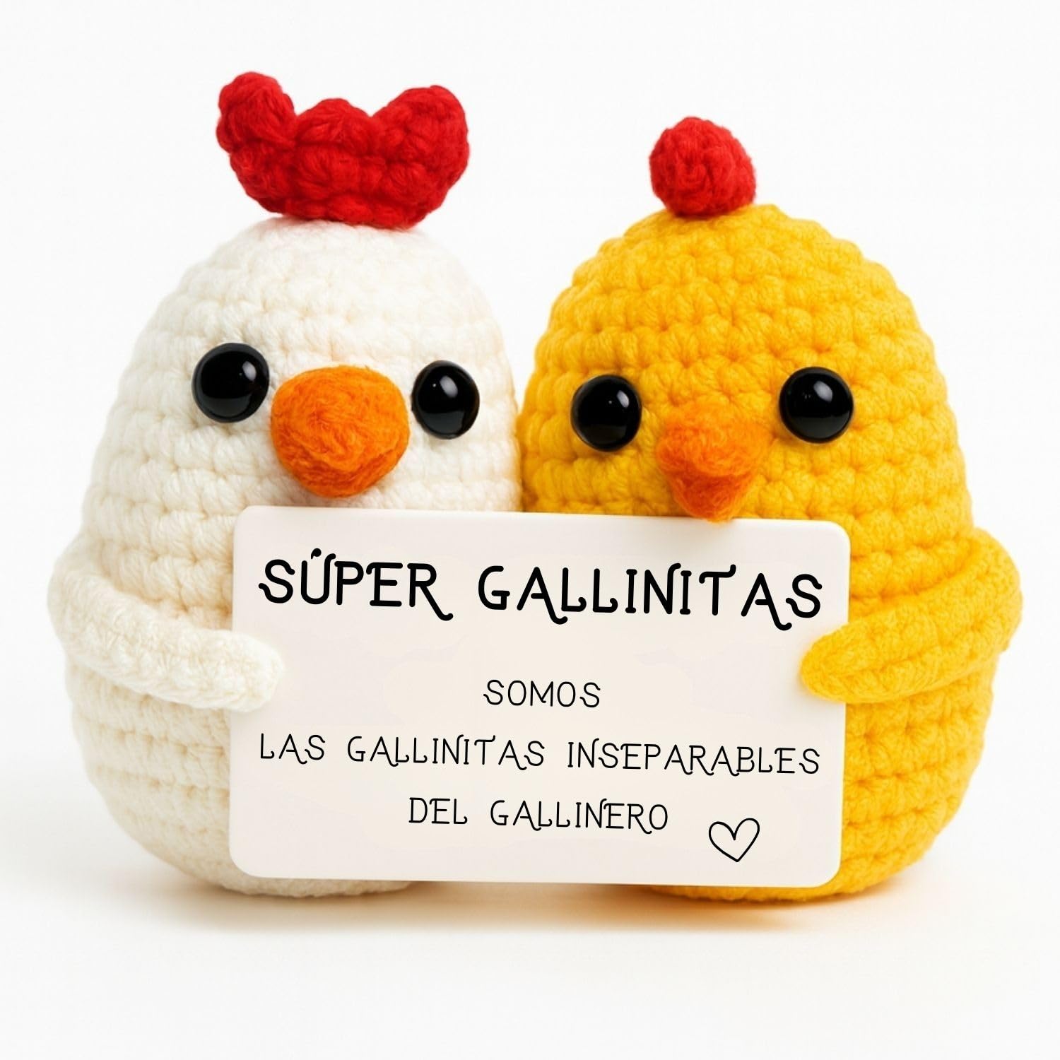 Super Gallinitas© | Regalo Original para Amigas | Idea Sorpresa Colega Companera Mejor Amiga BFF | Cumpleanos Fiesta Secret Santa Pascua | Peluche Hecha a Mano| Divertido & Cute | Amistad Inseparable - 2