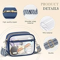 Vista 124 de KETIEE Bolso cruzado transparente, aprobado para estadios, para conciertos, eventos deportivos, festivales