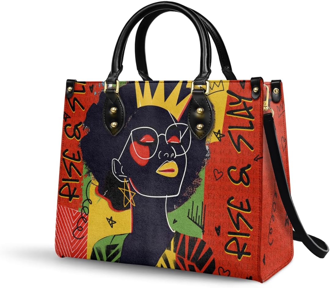 Afroyla African Black Women's Leather Bag, Premium Top-Grain Leather, Valentine's Day Gifts for Her, Wife, or Mother - Image 2