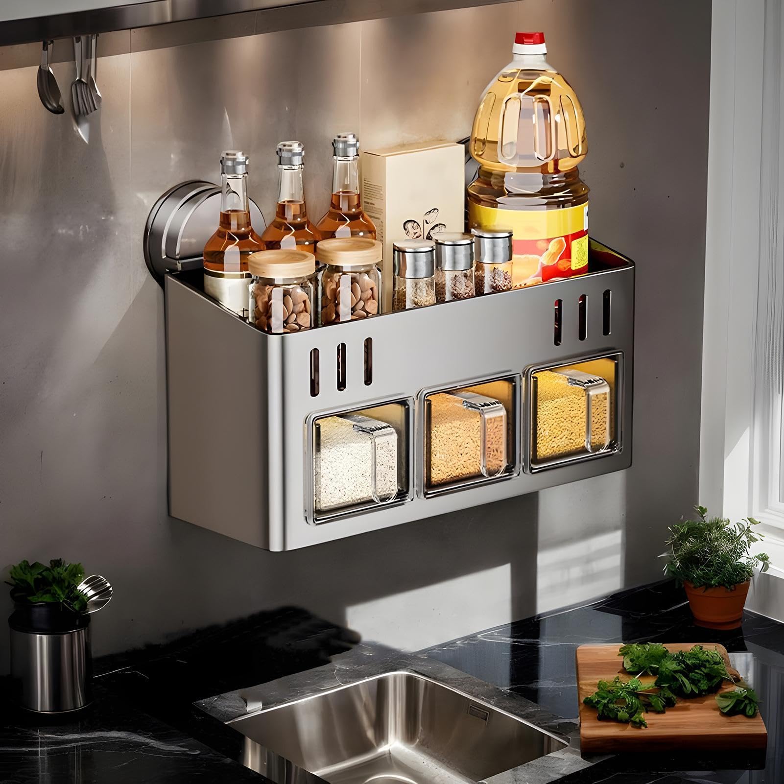Organizer Per Condimenti , Parete, Tavolo, Impermeabile | Rack Organizer Per Condimenti Dispensa armadio piano lavoro frigorifero camper appartamento ristorante piccoli spazi