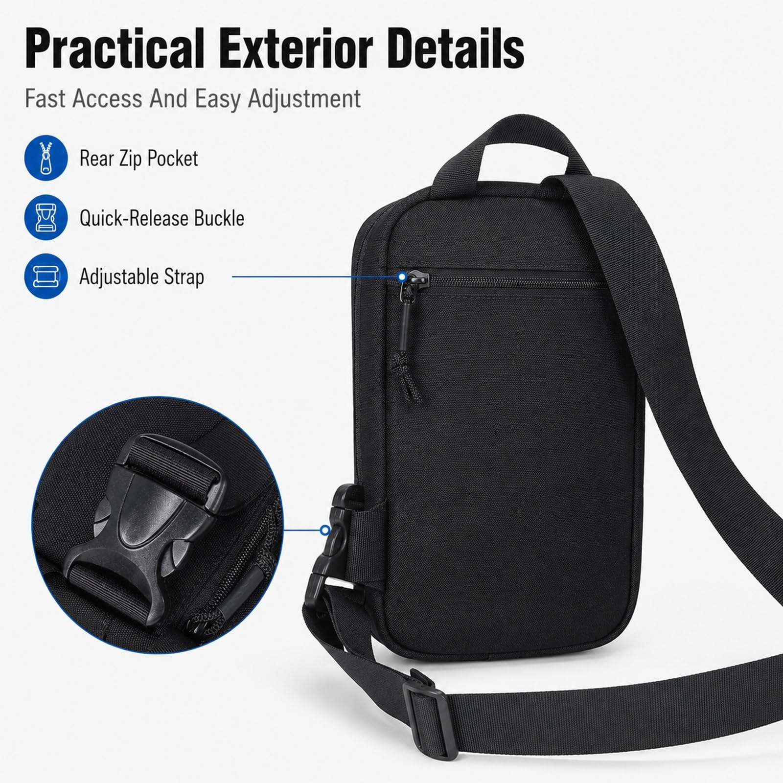 Genérico Bolsa Outdoor de Nylon 1000D, Bandolera y riñonera for Ciclismo Viaje Diario