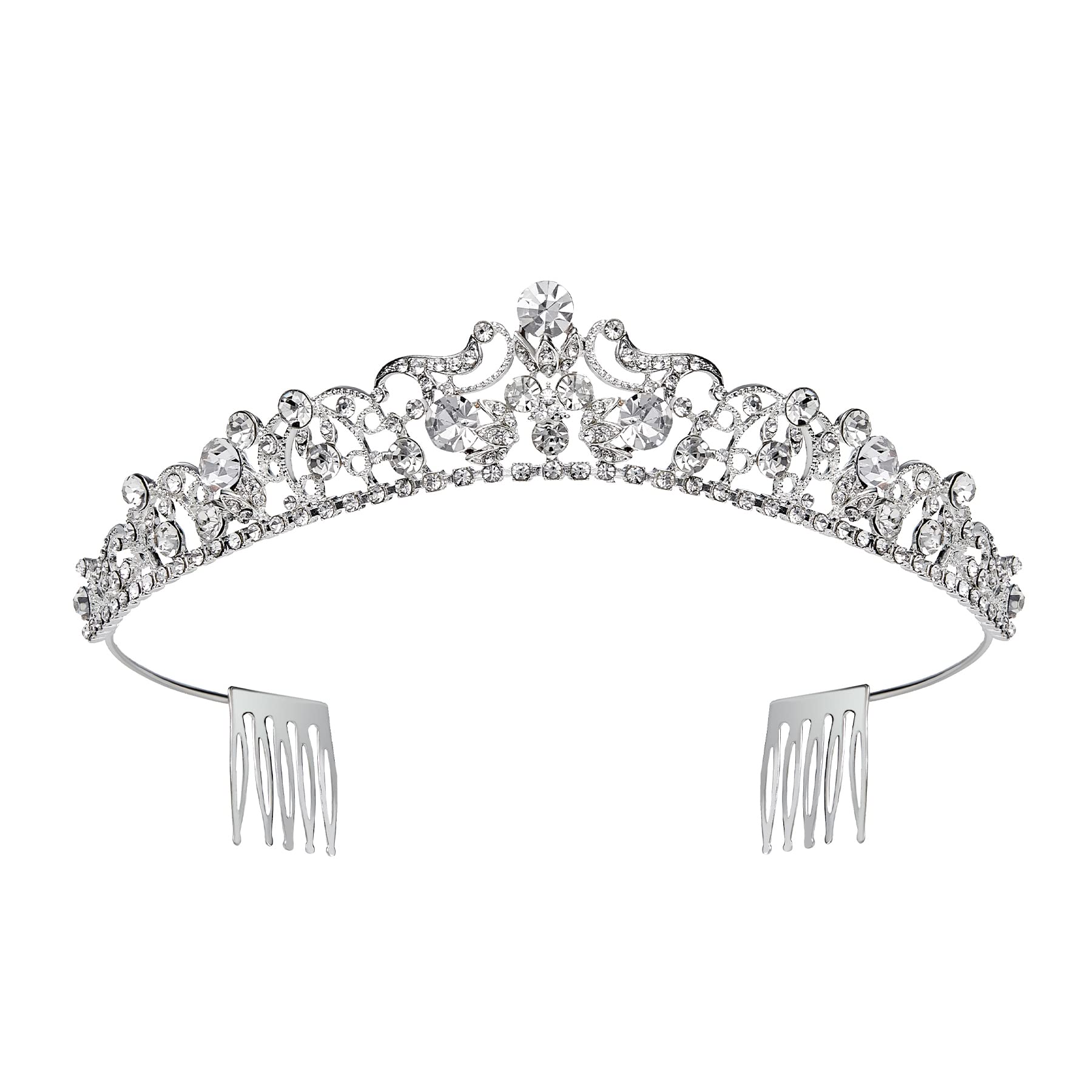 Wedding Tiaras and Crowns, Rhinestone Bridal Crown Princess Tiara Headpieces for Women and Flower Girls, Bridgerton Hair Accessories for Birthday Prom Quinceanera