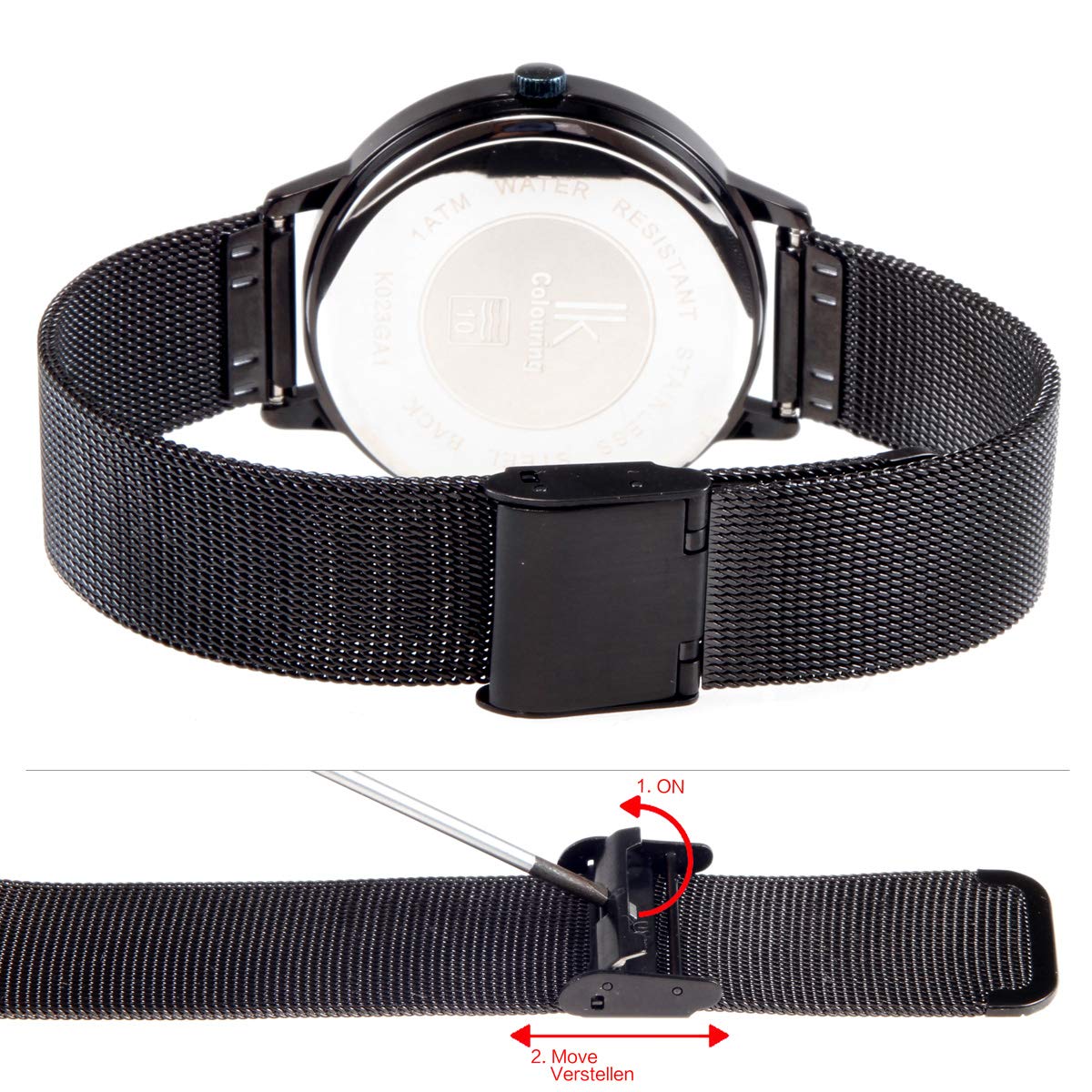 Alienwork IK Minimalist Orologio Donna Ultra-sottile Cinturino in Maglia