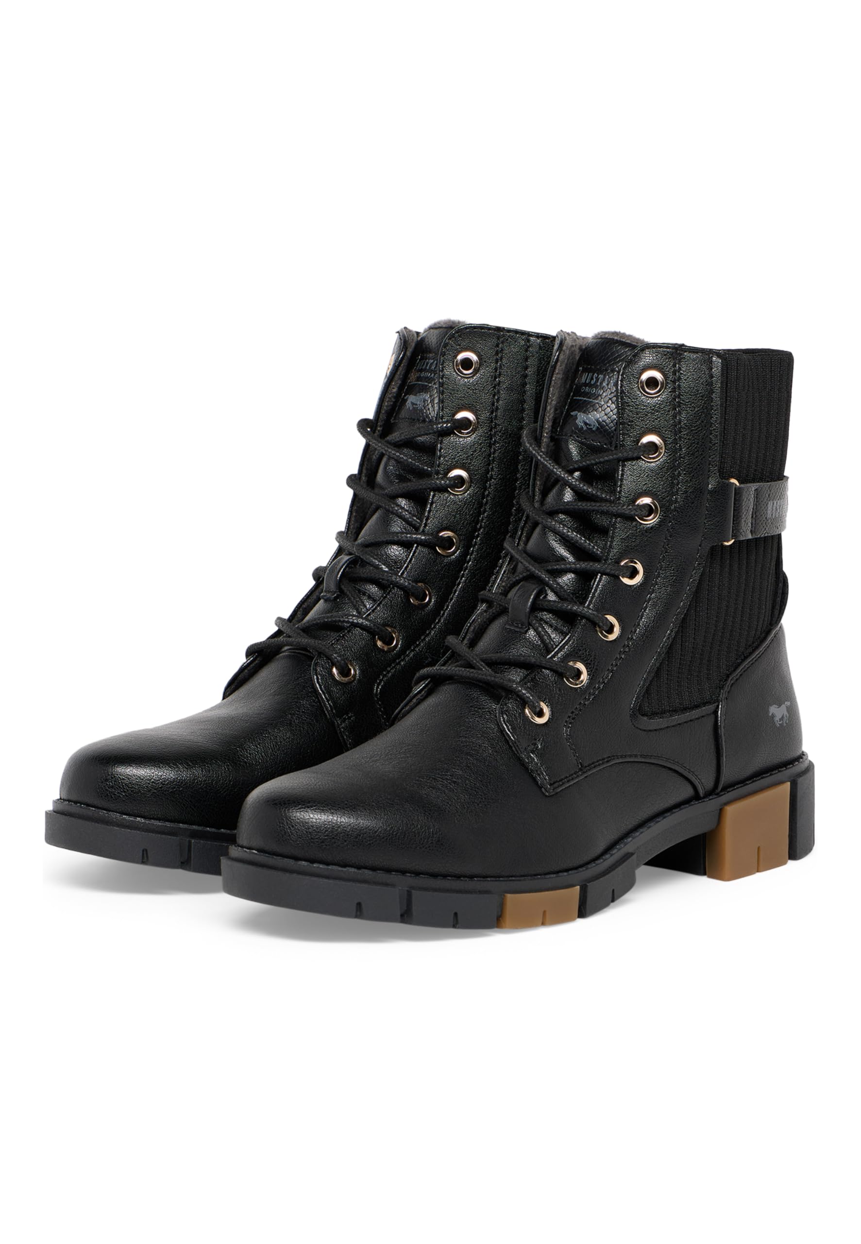 Mustang Shoes Stiefelette Lederimitat Damen Gr. 38 schwarz