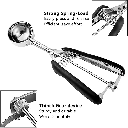 Miniatura 4 de Cuchara de galletas de 2 cucharadas, cucharada de galletas #402 cucharadas para hornear, cuchara mediana para masa de galletas, cuchara de melón,