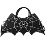 Ondeam Bat wing Shoulder bag,PU Spider Web Crossbody Handbag for Women