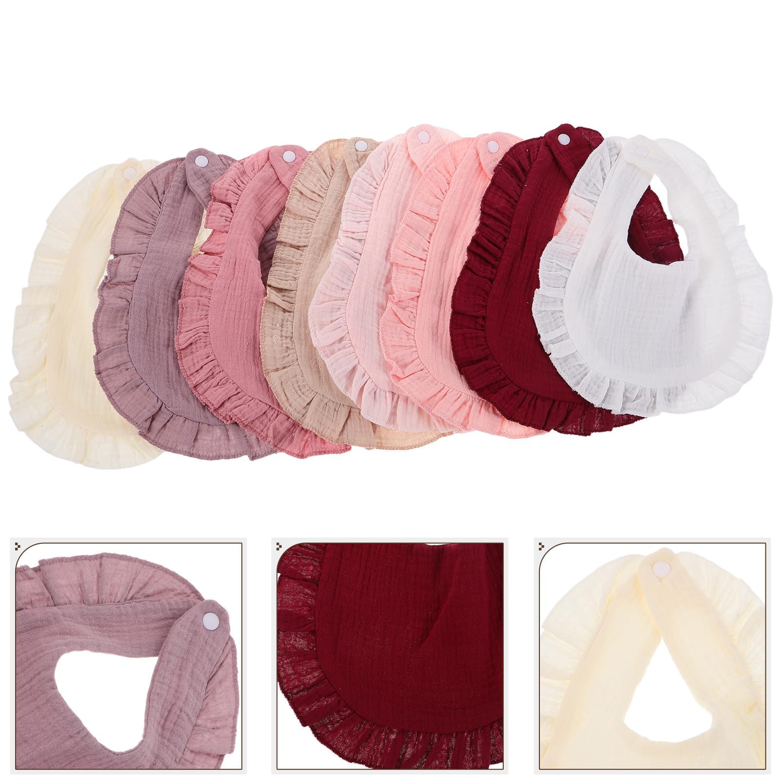 8 Stück Pack Lätzchen aus Weichem Baumwollmaterial Super Saugfähig Sabberlätzchen für Jungen und Mädchen Vielseitige Farbauswahl Geeignet zum Zahnen