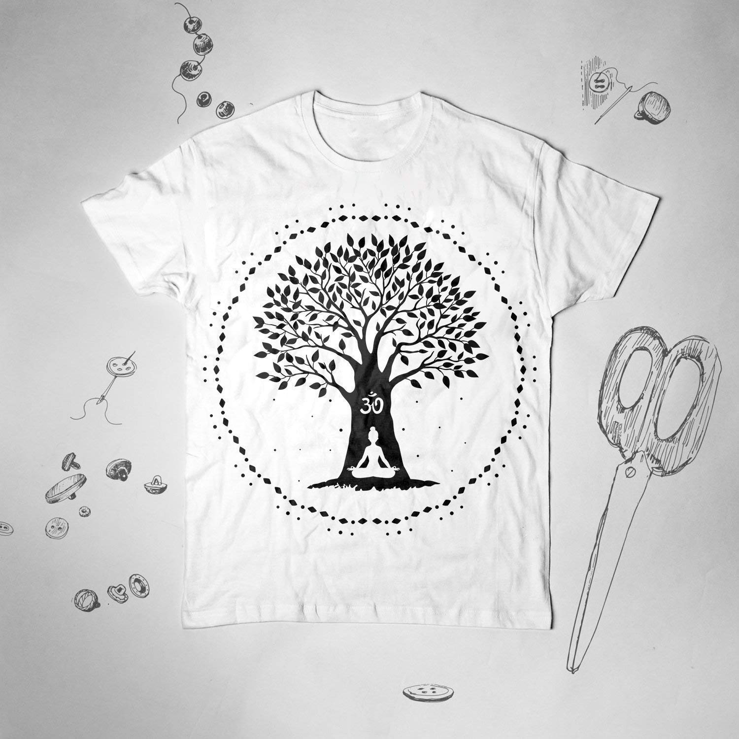 Yoga shirt Namaste shirt Graphic tshirt Buddha shirt Yoga t shirt Men Women shirt Tree shirt India shirt Meditation shirt Unisex tee shirt T-Shirt, Long Sleeve, Sweatshirt, Hoodie