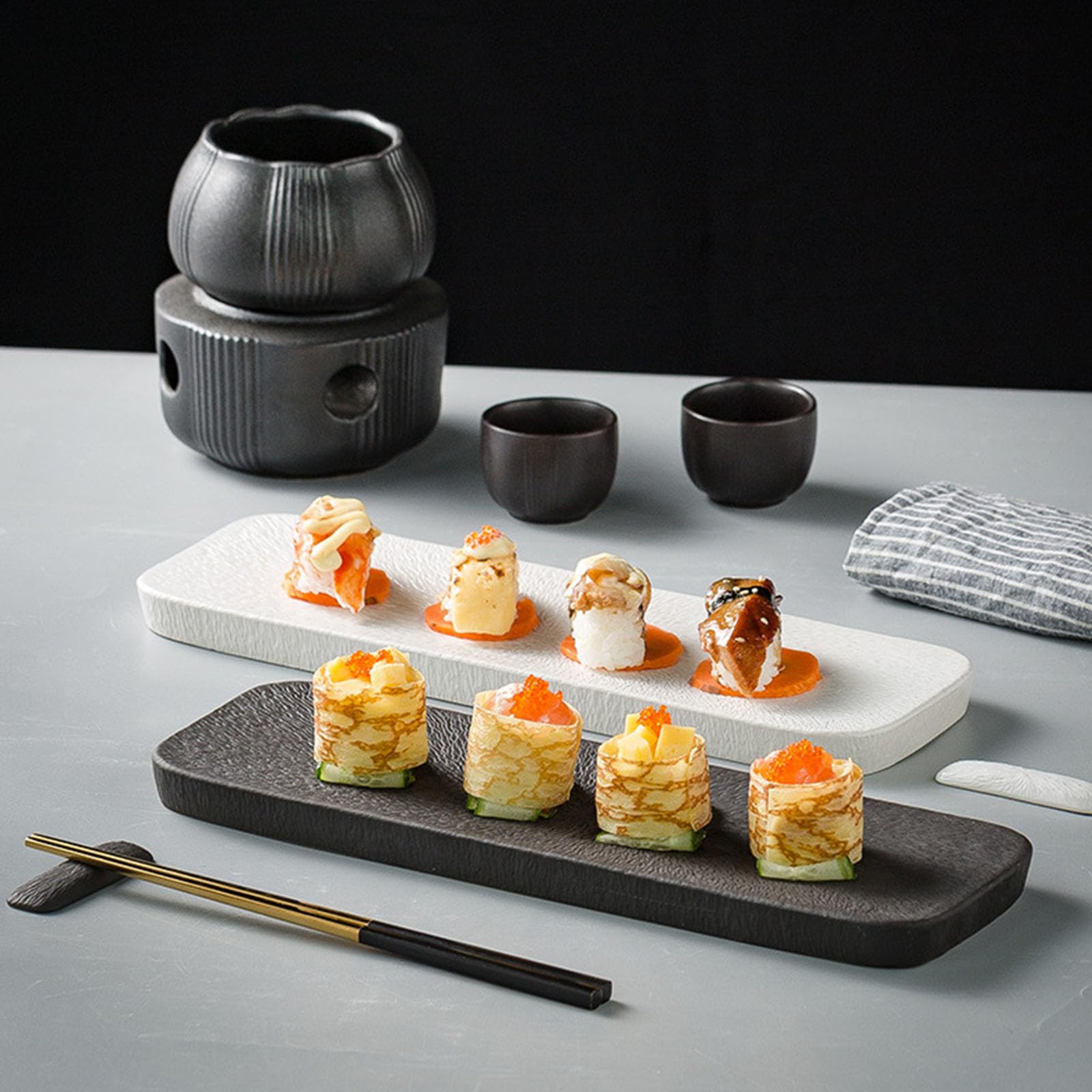 Assiette en céramique pour un usage domestique, idéale pour une présentation rapide et facile en céramique, assiette de présentation de sushis, bol à fruits, bol à goûter