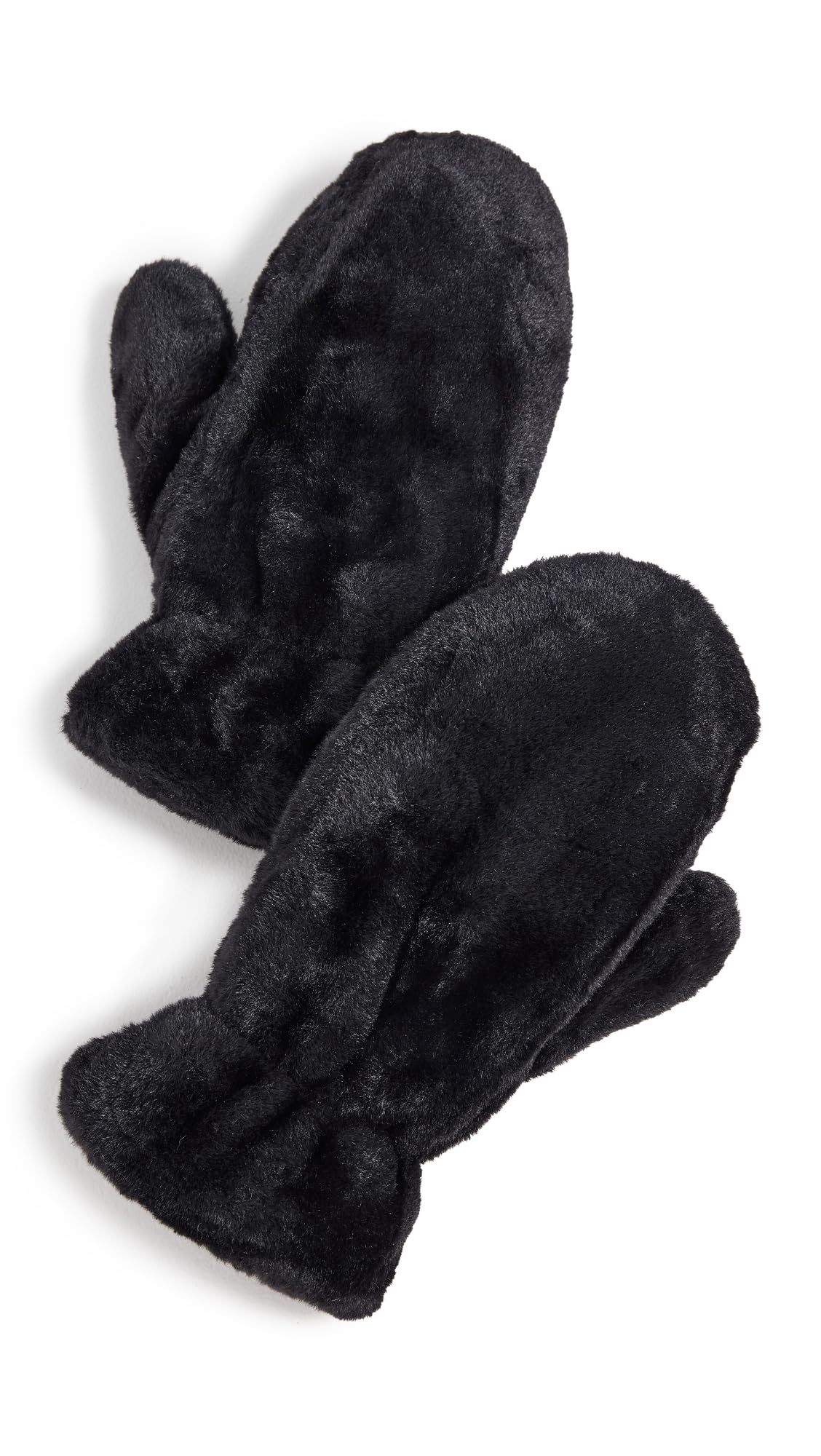 Hat Attack Women's Faux Fur Mittens, Black, One Size