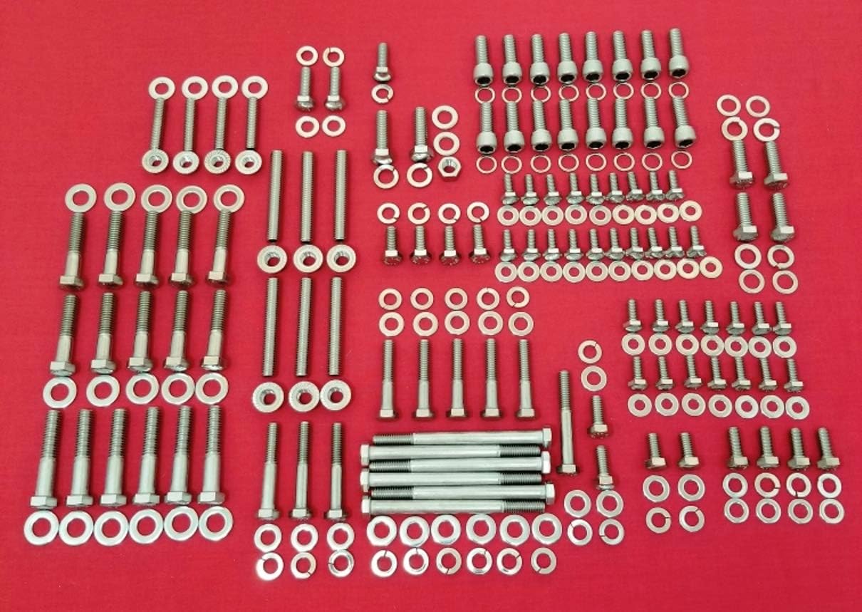 Stainless Steel Engine HEX Bolt KIT Compatible with The Big Block Ford BBF 429 460 Engines