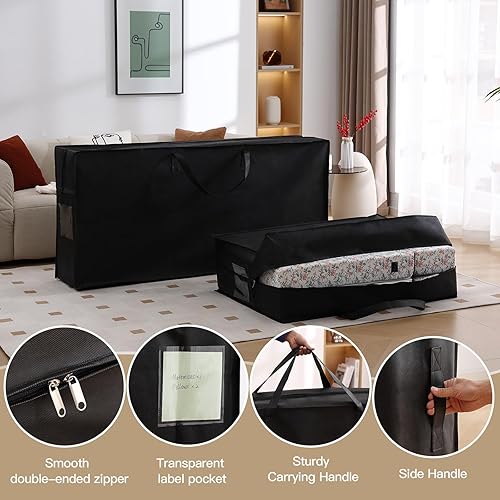 Miniatura 7 de Bolsa de almacenamiento plegable para colchón, funda de transporte para colchón de espuma viscoelástica triple, cómoda mudanza y almacenamiento de