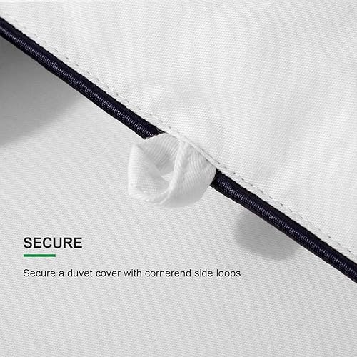 Miniatura 10 de Edredón de cama sin comprimir de alta calidad 2024 para todas las estaciones, 100% algodón, reversible, ligero, suave, transpirable, esponjoso (azul