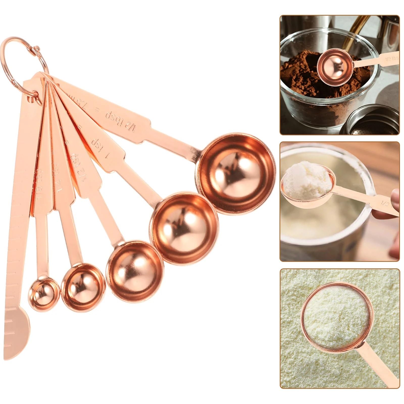 Juego de cuchara y taza medidora café 6 piezas