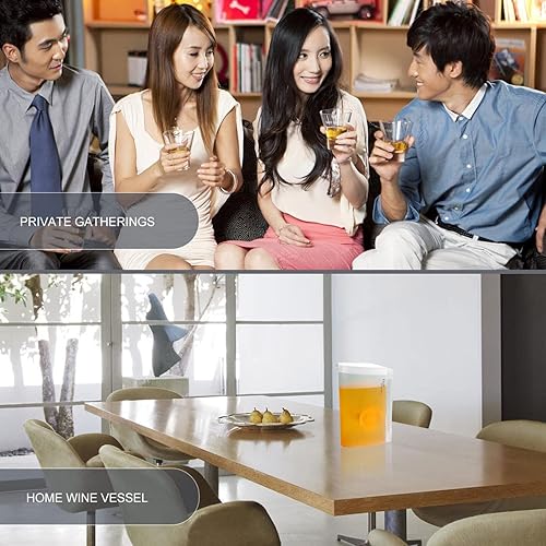 Miniatura 9 de Hervidor de agua de plástico con tapa, jarras de jugo, jarra de agua para leche, té, limonada, jugo de bebida, 74.4 fl oz