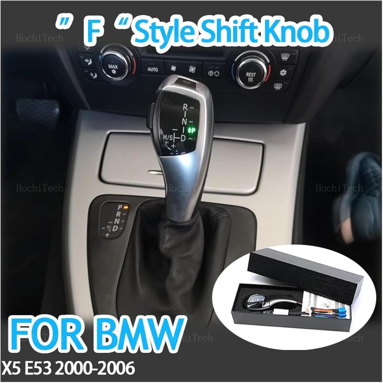 Gear Shift Knob Shift Head Gear Lever Head Auto Parts Compatible for BMW X5 E53 3.0i 4.4i 4.6is 4.8is 3.0d 2000-2006(Carbon Fiber Look)