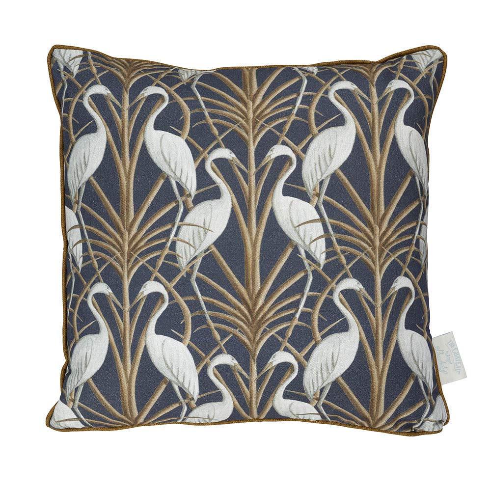 The Chateau 1 x NOUVEAU HERON Cushion Cover - 43 x 43cm - NAVY - No Insert