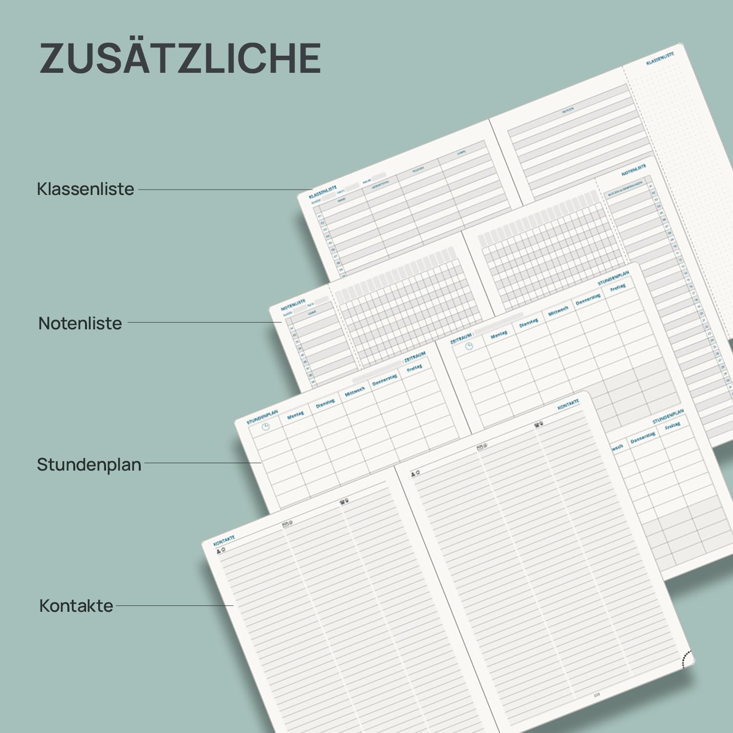 POPRUN Lehrerkalender 2026 2027 A4 auf Deutsch - Lehrerplaner 26/27 für die Unterrichtsvorbereitung mit Monatliches Register. Schulplaner mit PU-Leder Hardcover für Lehrerinnen und Lehrer (Beige)