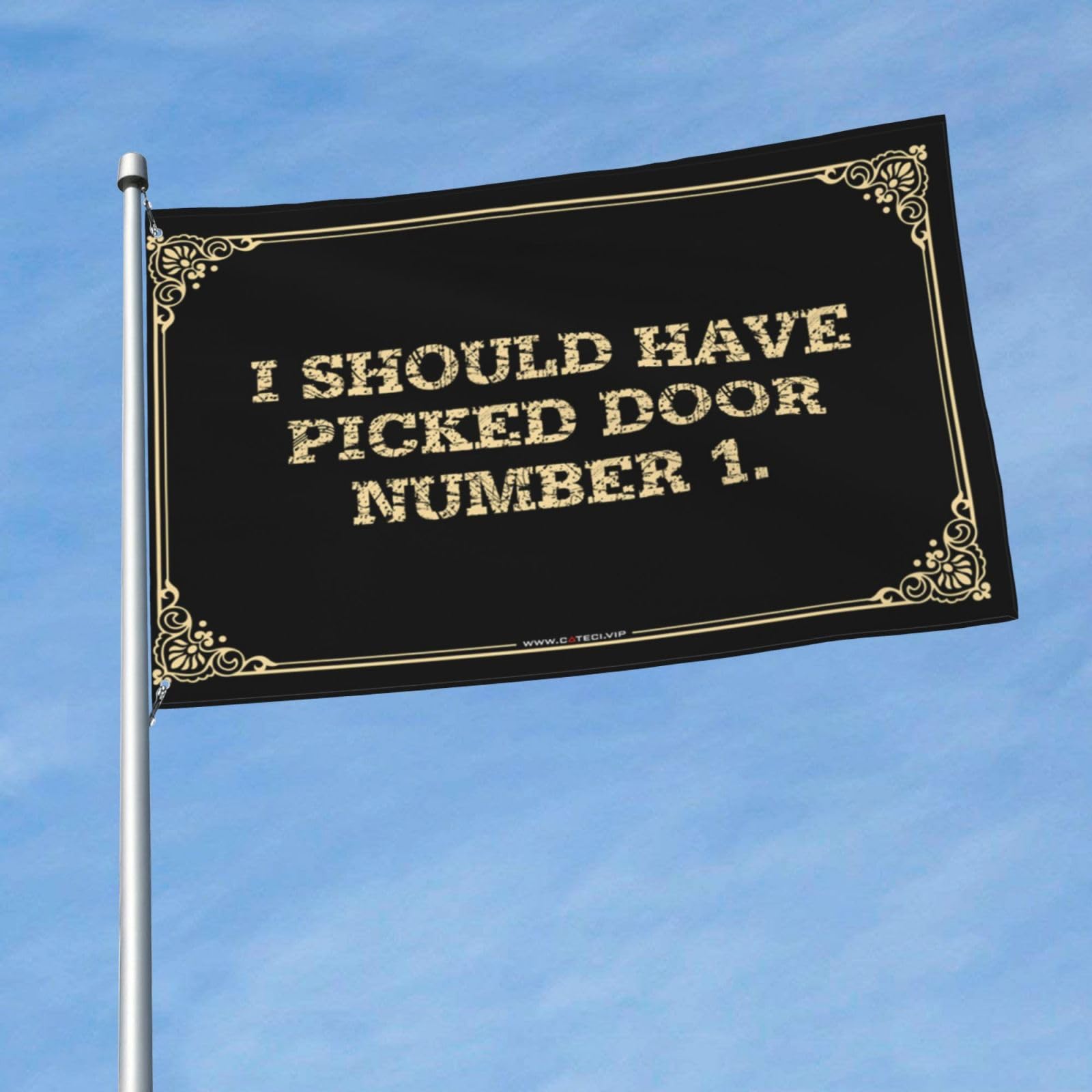 Drapeau de garage homme humour numéro porte 1 152x244 cm pour déco été
