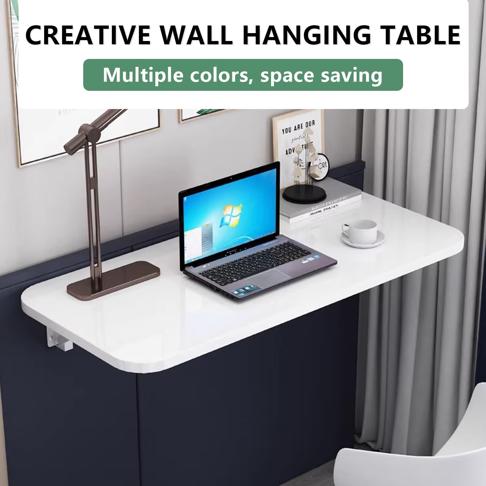 Schreibtisch Klappbar Wand Wandklapptisch Wandtisch Klappbar Balkon Schminktisch, Klein und Platzsparend, for Kleine Räume, Heimbüro(Pinks,120x30cm/47x12in)