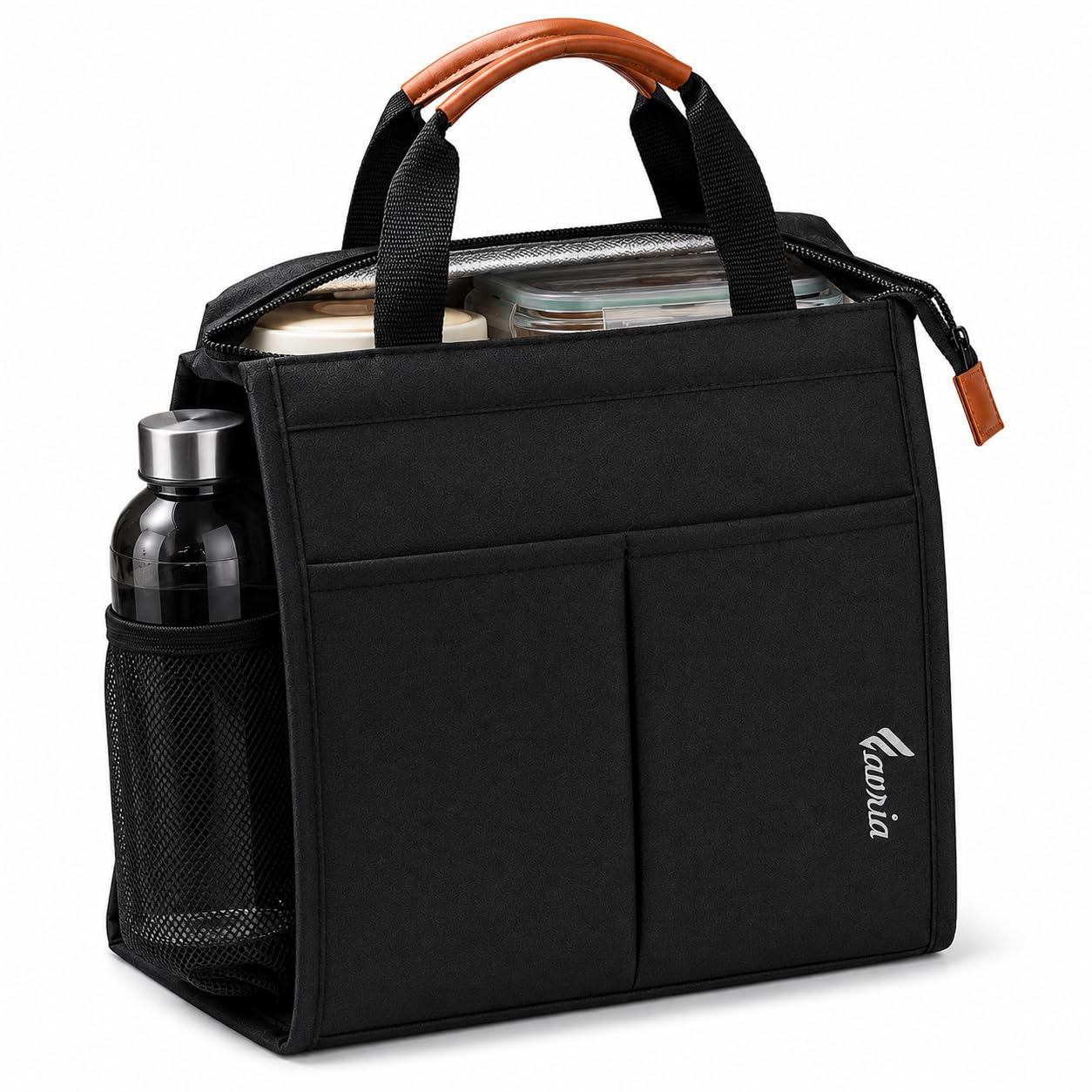 Favria Insulated Lunch Bag for Office Use Men Women | Fit 3 Lunch Box, Sauce Box, Water Bottle, Cutlery and Napkin | Tiffin Box Carry Bag with Handle and Strap (Tote Bag)-image-22