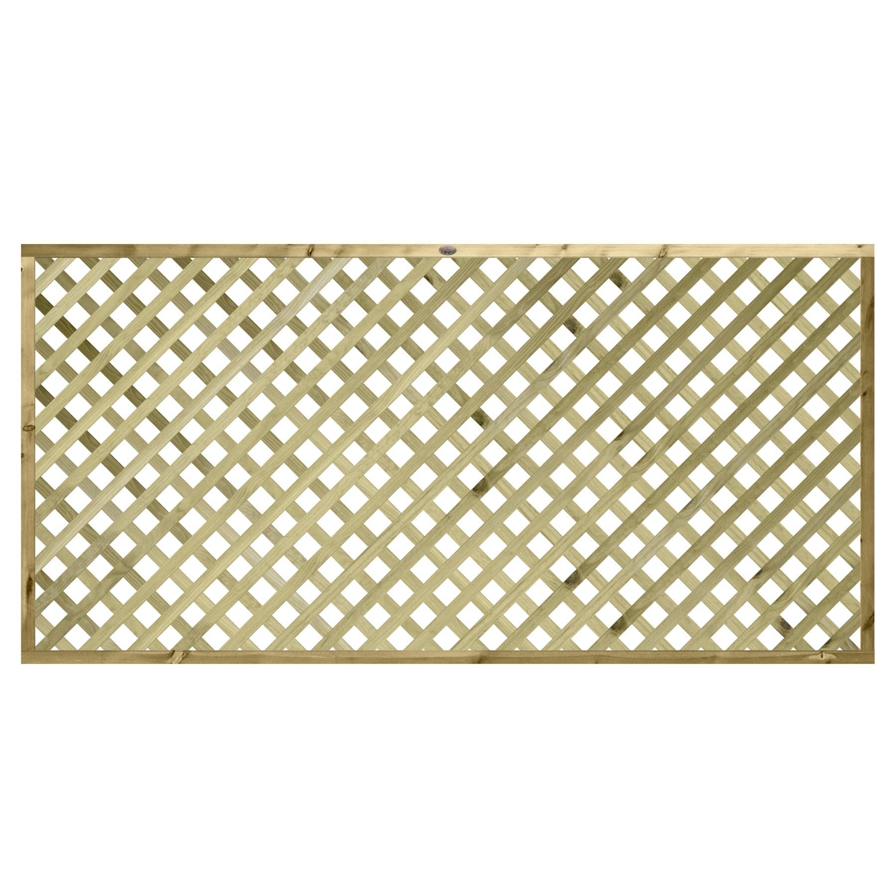 Fence Trellis Topper, 6ft x 3ft Framed Urban Diamond Wooden Panel (3 Pack)