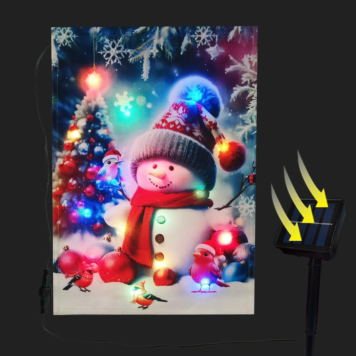 solar garden flag lights outdoors garden flag 12X18 double sided, solar sall yard flag, winter outside decorations - Image 7